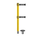 Montour Line Stanchion Dual Belt Barr. Removable Base Yellow Post 9ft.Wait..Belt MSX630DR-YW-PLEAWBW-90